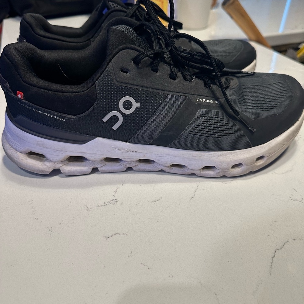 On Running Black and White Athletic Shoes